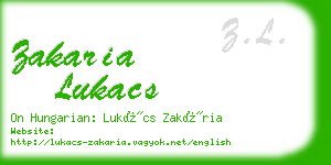 zakaria lukacs business card